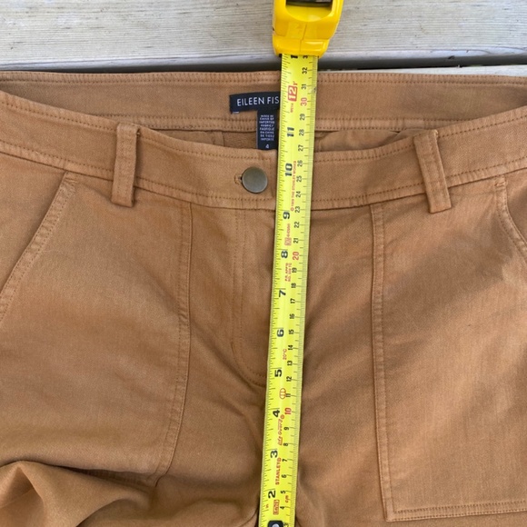 Eileen Fisher Organic Cotton Cozy Stretch Clay Brown Slim Pants Size 4 - Picture 11 of 11
